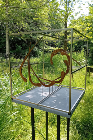 Peter Bergenhenegouwen - Cilinder5 (In garden)(Bronze, Stainless steel)